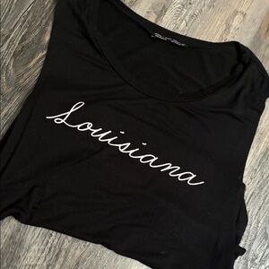 Louisiana Script Graphic Tank Top - Black